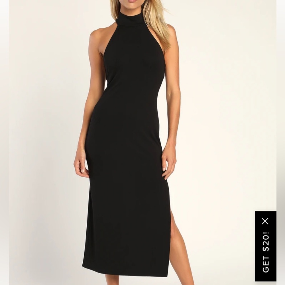 Michael Kors Halter Turtle Neck Midi Dress